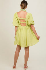 Lime Babydoll Maternity Mini Dress