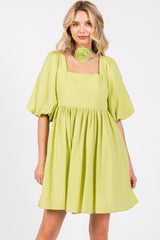 Lime Babydoll Mini Dress