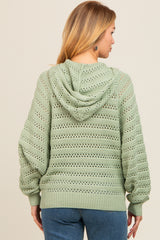 Light Olive Pointelle Knit Sweater