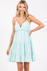 Mint Tiered Maternity Mini Dress