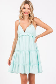 Mint Tiered Mini Dress