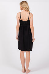 Black Drop Front Nursing Dress