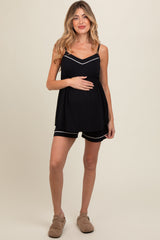 Black Drop Front Maternity Nursing Set