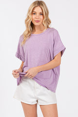 Lavender Cuff Short Sleeve Maternity Top