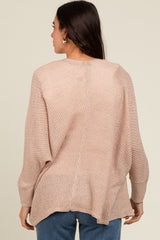 Cream Knit Open Front Cardigan