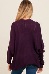 Plum Knit Open Front Maternity Cardigan