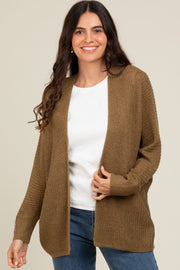 Olive Knit Open Front Cardigan