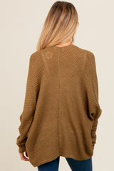 Olive Knit Open Front Maternity Cardigan