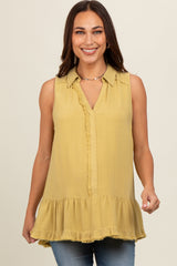 Mustard Collared Maternity Tank