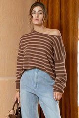 Brown Striped Sweater