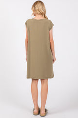 Olive Basic Sleeveless Dress