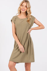 Olive Basic Sleeveless Dress