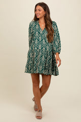 Forest Green Printed Maternity Mini Dress