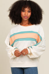 Cream Colorblock Maternity Pullover Top