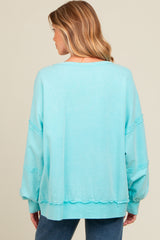 Aqua Raw Hem Detail Maternity Pullover Top