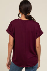 Plum Cuff Sleeve Top