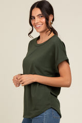 Olive Cuff Sleeve Top