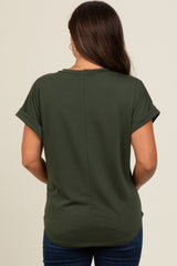 Olive Cuff Sleeve Maternity Top