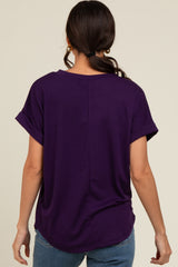 Purple Cuff Sleeve Top