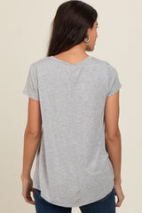 Heather Grey Basic Short Sleeve Top