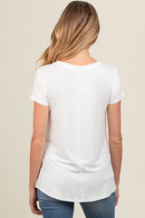 Ivory Basic Short Sleeve Maternity Top