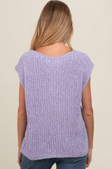 Lavender Sleeveless Chunky Knit Maternity Top