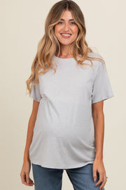 Heather Grey Basic Maternity Tee