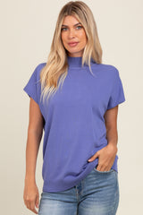 Periwinkle Mock Neck Knit Top