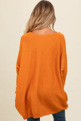 Rust Mixed Stripe Dolman Sleeve Maternity Sweater