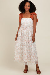 Peach Floral Ruffle Tiered Maxi Dress