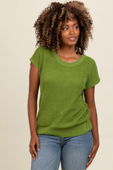 Green Knit Sweater Top