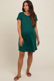 Forest Green Short Sleeve T-Shirt Maternity Dress