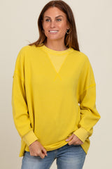 Yellow Waffle Knit Sweatshirt