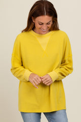 Yellow Waffle Knit Sweatshirt