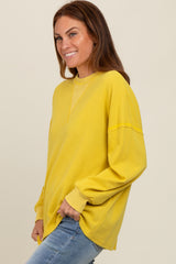 Yellow Waffle Knit Sweatshirt