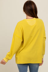 Yellow Waffle Knit Sweatshirt