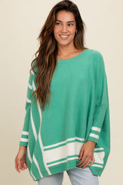 Jade Mixed Stripe Dolman Sleeve Sweater