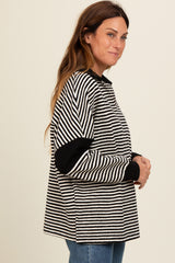 Black Striped Relaxed Fit Top