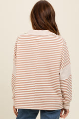 Beige Striped Relaxed Fit Top