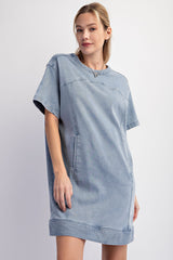 Washed Denim Tunic Dress