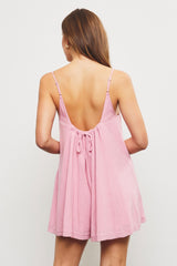 Pink Button Front Romper