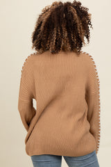 Taupe Contrast Stitch Sweater