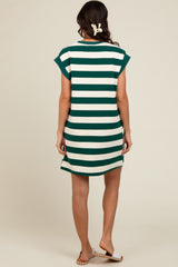 Green Striped Mini Dress