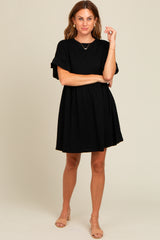 Black Ruffle Sleeve Dress