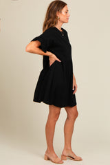 Black Ruffle Sleeve Dress