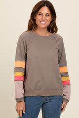 Mocha Colorblock Sleeve Pullover