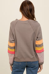 Mocha Colorblock Sleeve Pullover