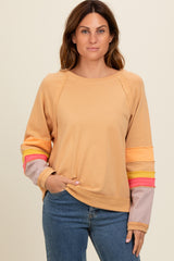 Camel Colorblock Sleeve Pullover