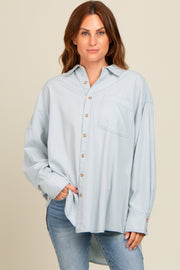 Light Blue Chambray Button Down Top