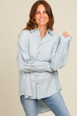 Light Blue Chambray Button Down Top